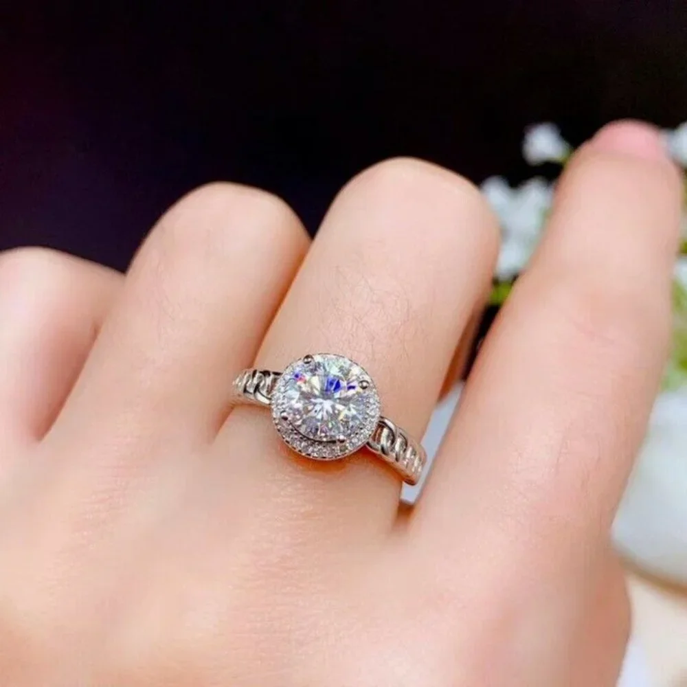 Gorgeous New 925 Silver 6ct Diamond Halo Ring